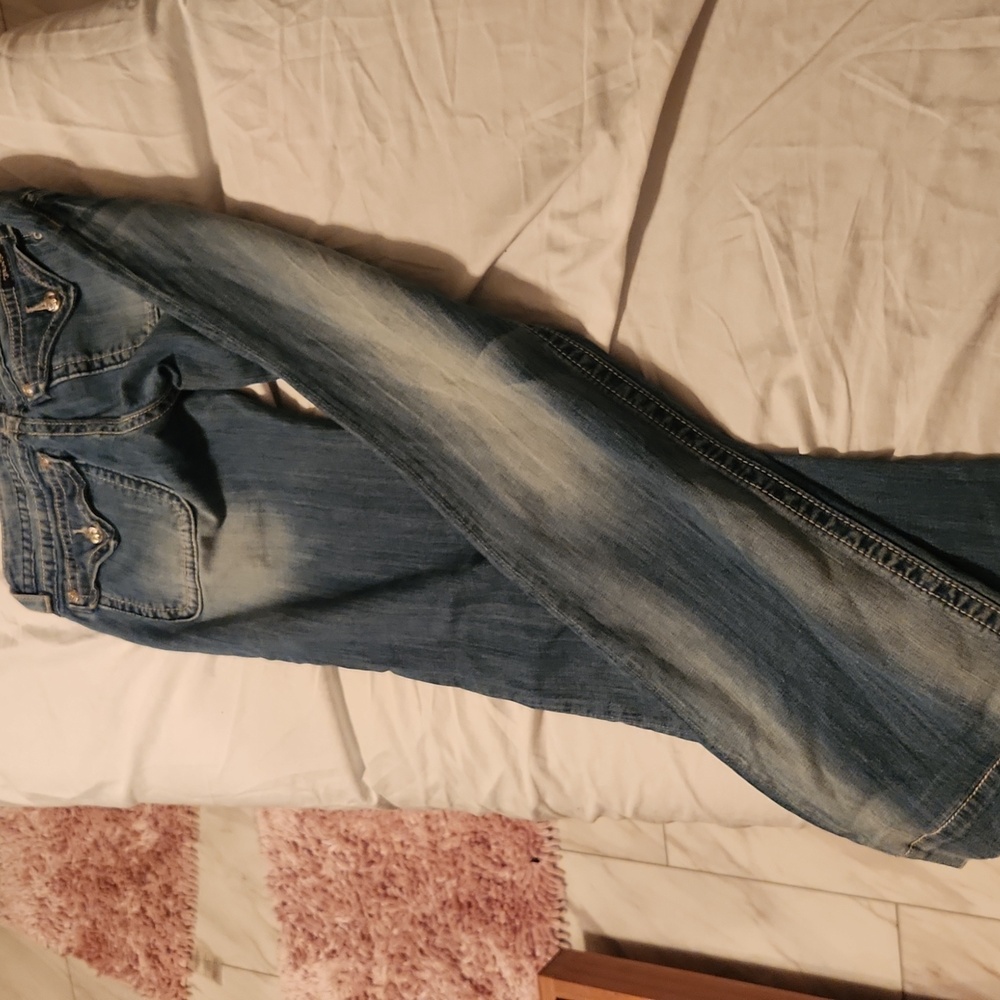 Miss Me Blue Denim Wide Leg Jeans - Picture 11 of 13